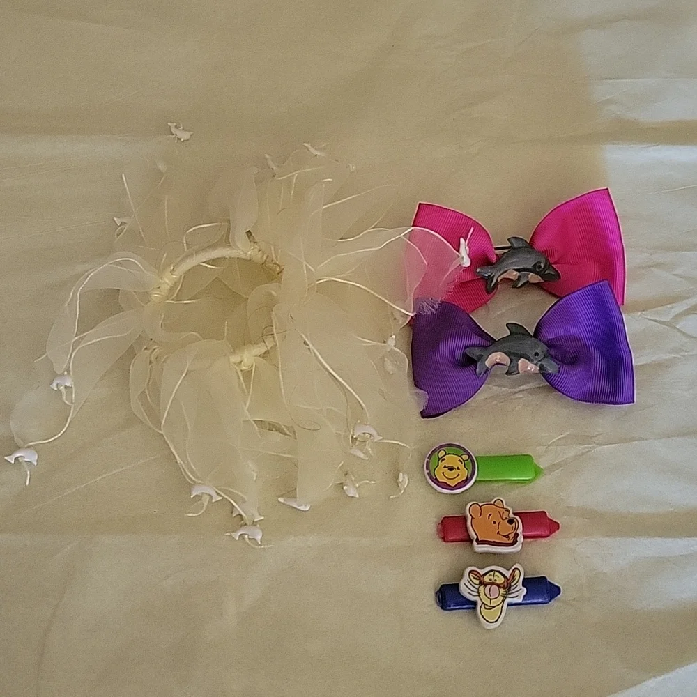 Hair Accessory Dolphin Hair Bow Clips Pink Purple